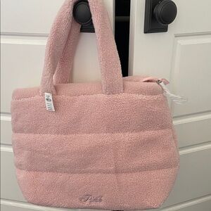 PINK Victoria's Secret Light Pink Sherpa Tote